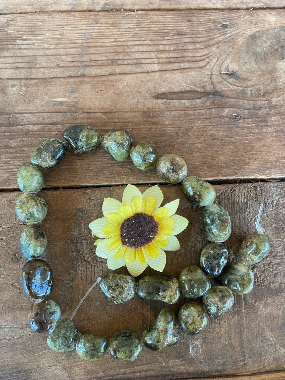 Natural Green Garnet  Strand